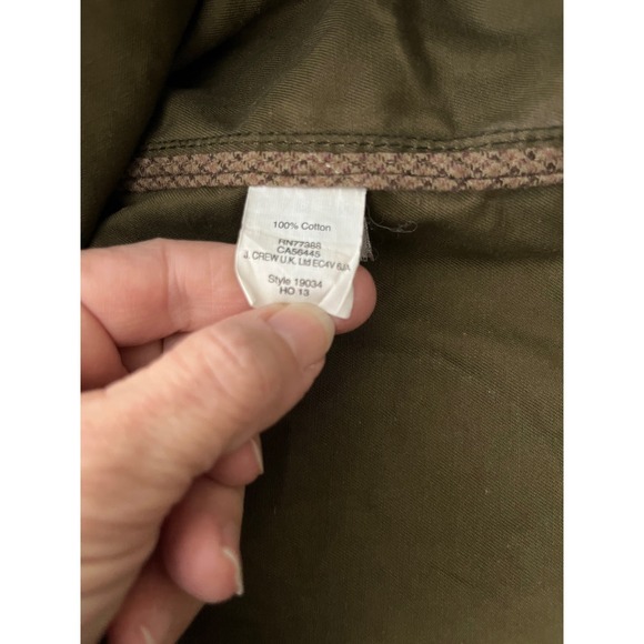 JCrew Waxed Field Jacket Olive Brown Preppy Heritage Utility Coat Outdoor Small - Picture 4 of 12